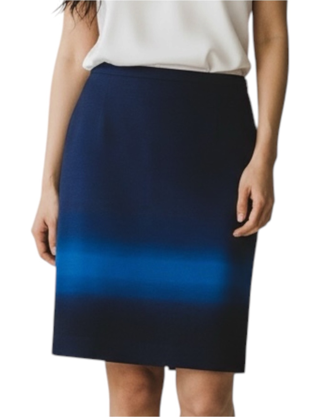 LOFT Blues Ombré Pencil Skirt NWOT Size 0 Office School Career